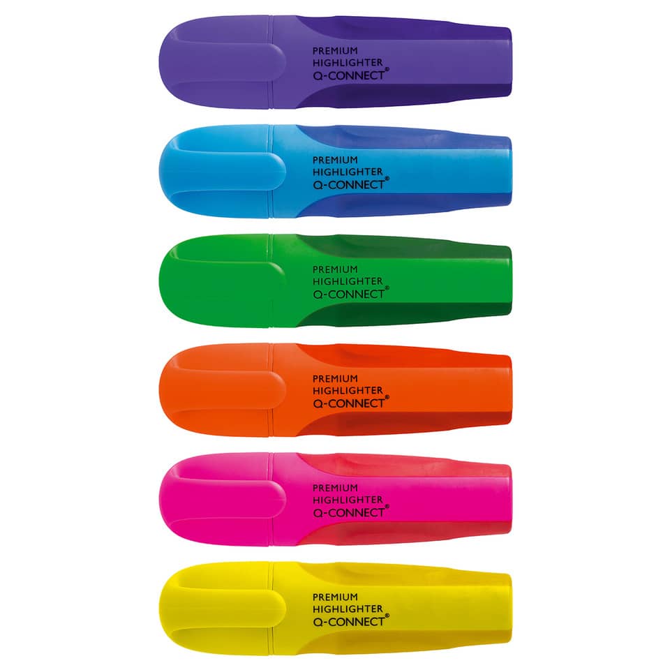 Highlighter, Q-Connect, Marker, Multicolor, Pen cap