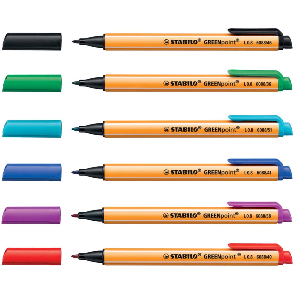 Marker, Permanent marker, Greenpoint, Stabilo, Chisel tip