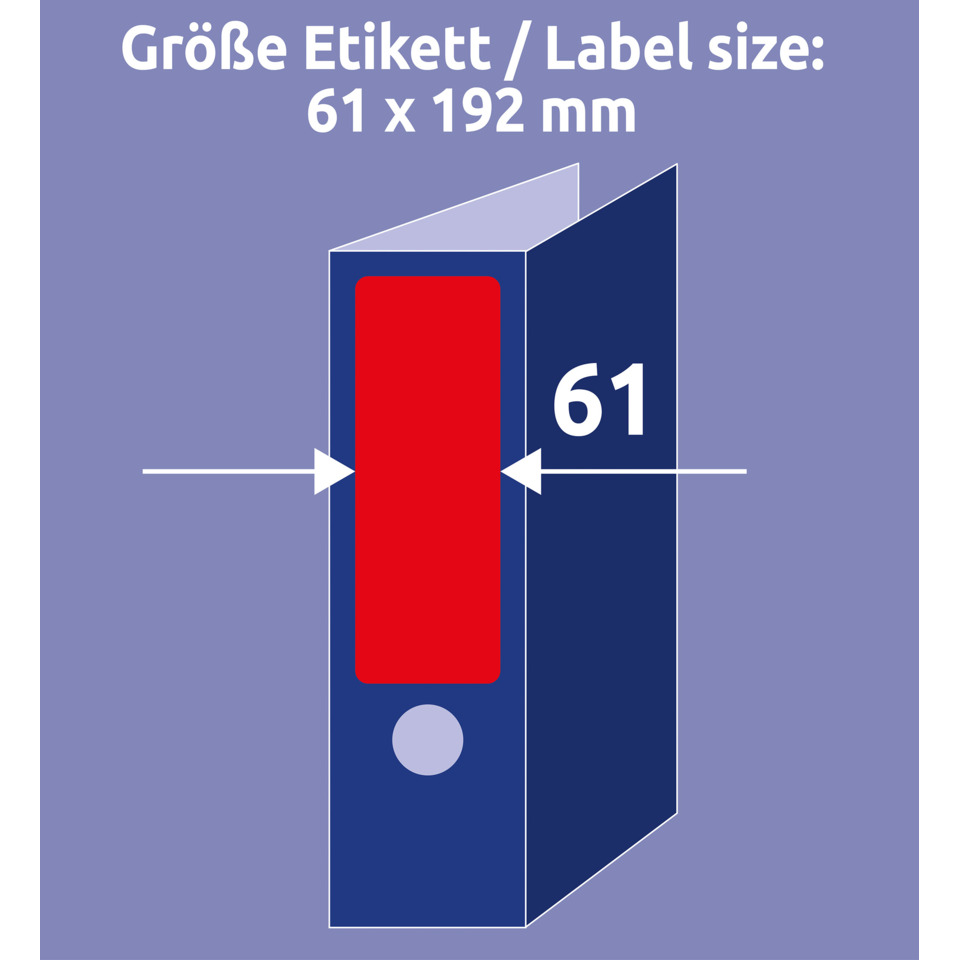 Ordner, Ordner mit Clip, Schwarzblau, Roter Deckel, Etikettengröße 61x192 mm