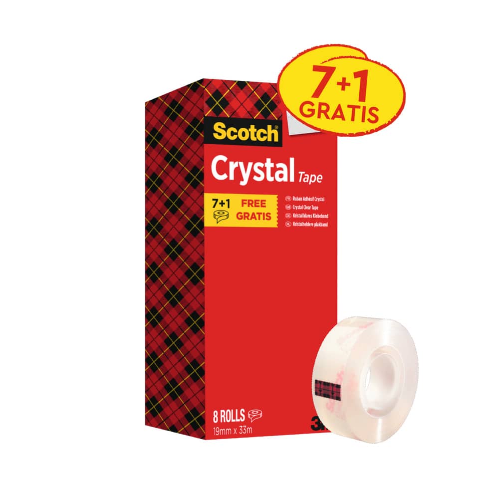 Klebeband, Transparentklebeband, Crystal Tape, Rollen, 8 Rollen