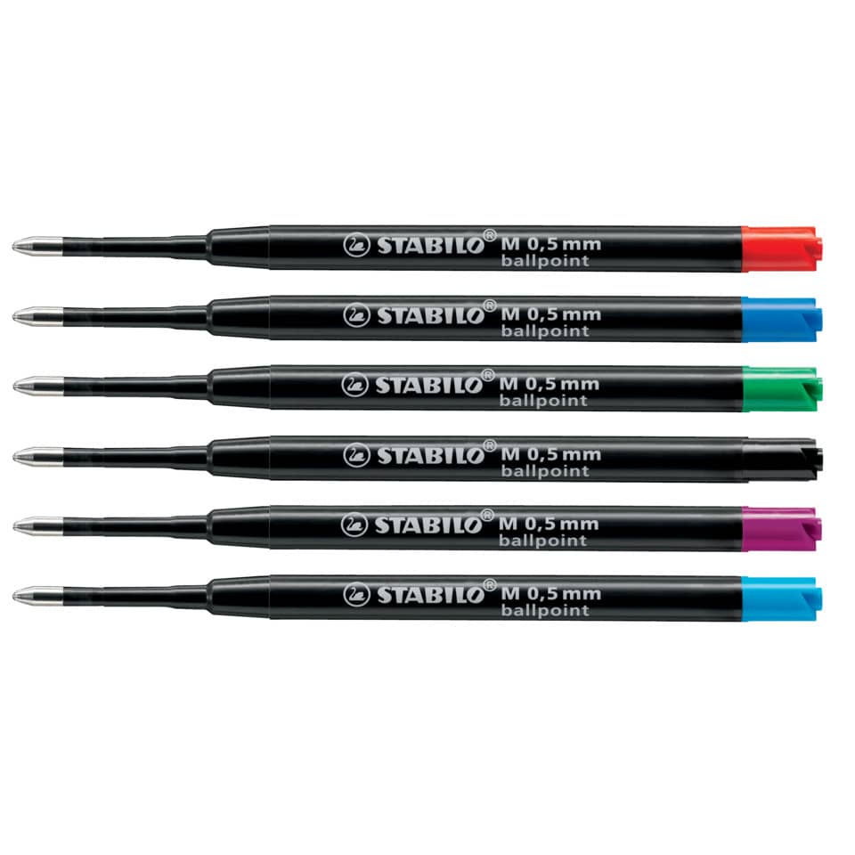 Stabilo-Stift, Kugelschreiber, 0,5 mm, Kappenfarbe, Farben-Set