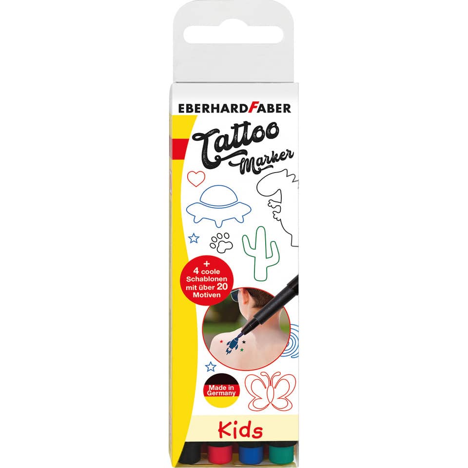 Tattoo Marker, Kids set, Fabric markers, Color markers, German made