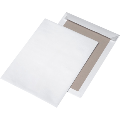 Papprückwandtasche, C4, 120g/m², Haftklebend, 100 Stück, weiß MAILMEDIA 30002357
