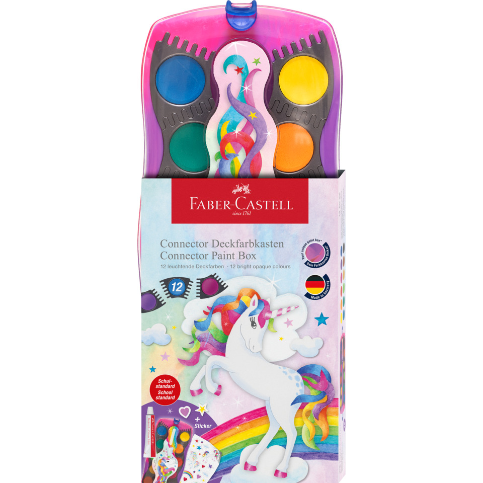 Malset, Deckfarben, 12 Farben, Kunstset, Farbkasten