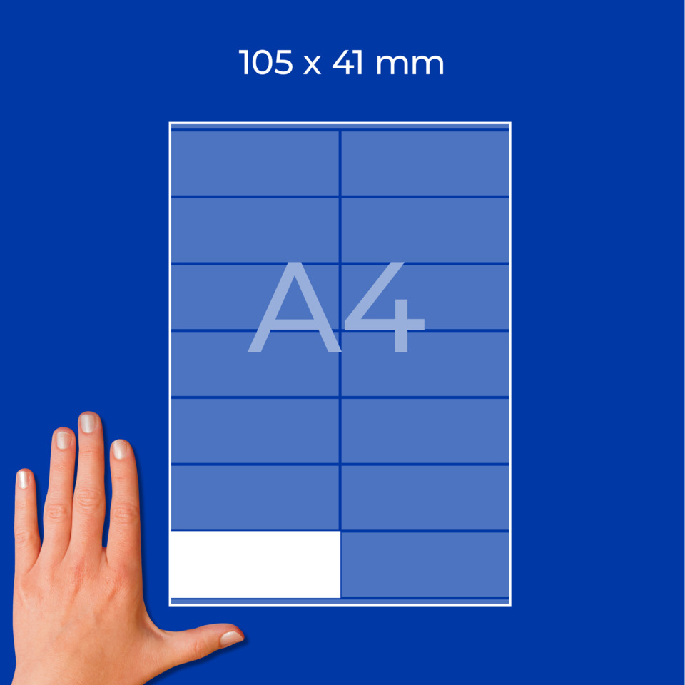 A4, Umschlag, Papiergröße, Schwarz/Blau, Hand für Größenvergleich