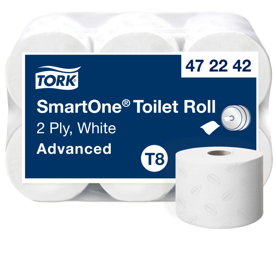 Toilet paper, 2-ply, weiß, advanced, Rolle