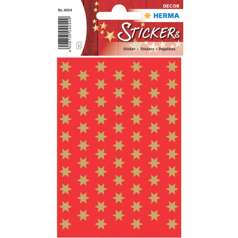 Sticker, Sterne, Muster, Gold, Rot