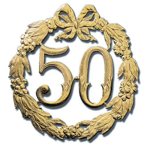 Jubiläumszahl gold „50“, ø 24 cm DEMMLER 1234500192