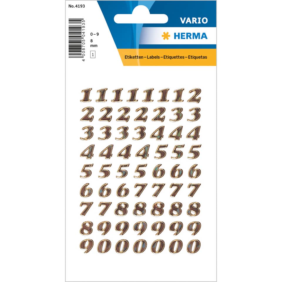 Zahlenaufkleber, Zahlensticker, Klebeetiketten, Dekorative Zahlen, Zahlenzeichen