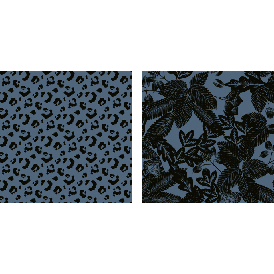 Leopard print, Tierisches Muster, Druck, Stoff, Hintergrundblau