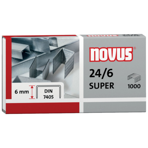 Heftklammern 24/6 DIN Super, 1000 Stück, verzinkt NOVUS 040-0026