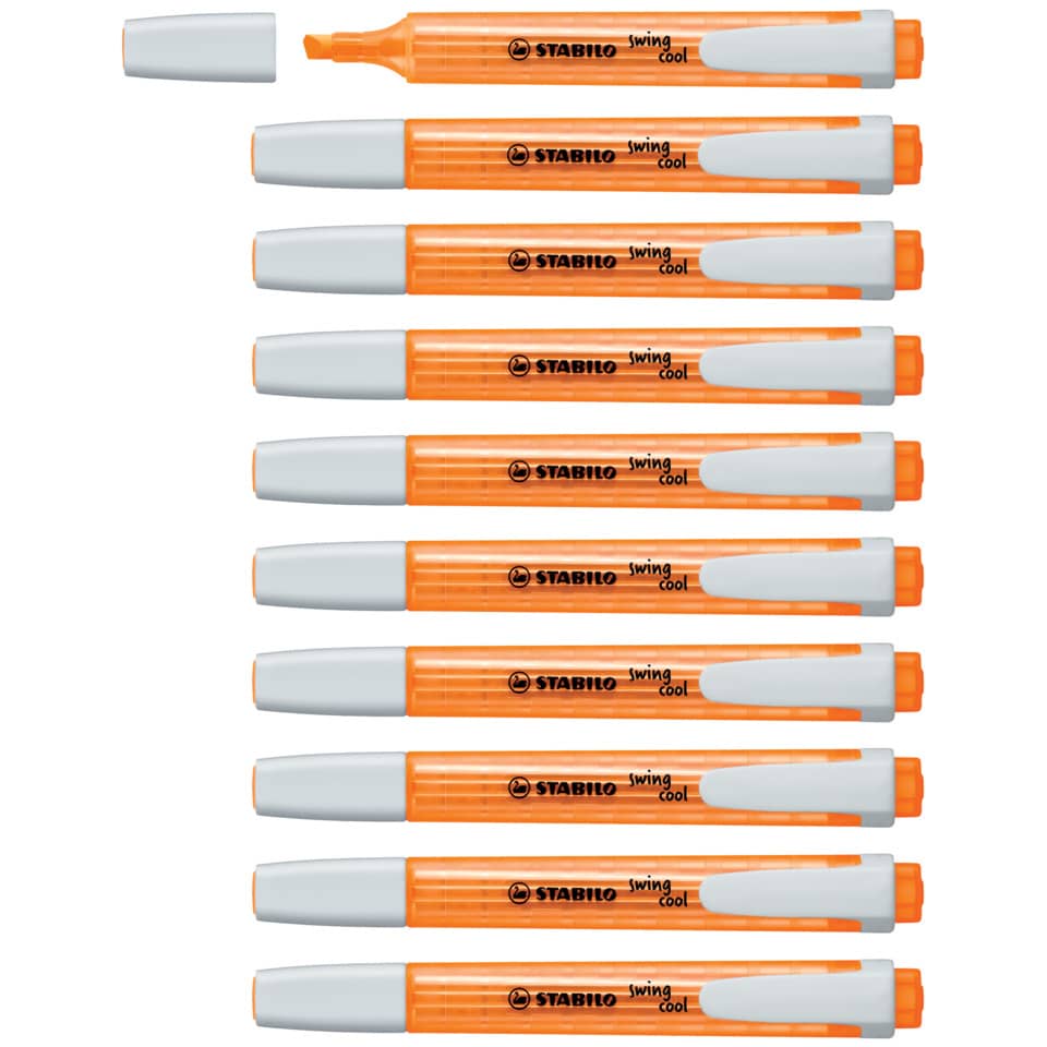 highlighter, orange, marker, double-ended, stabilo