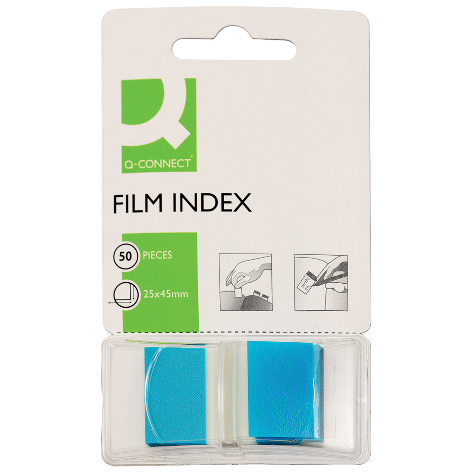 Index, 25x45mm, 50Blatt, blau Q-CONNECT KF03632