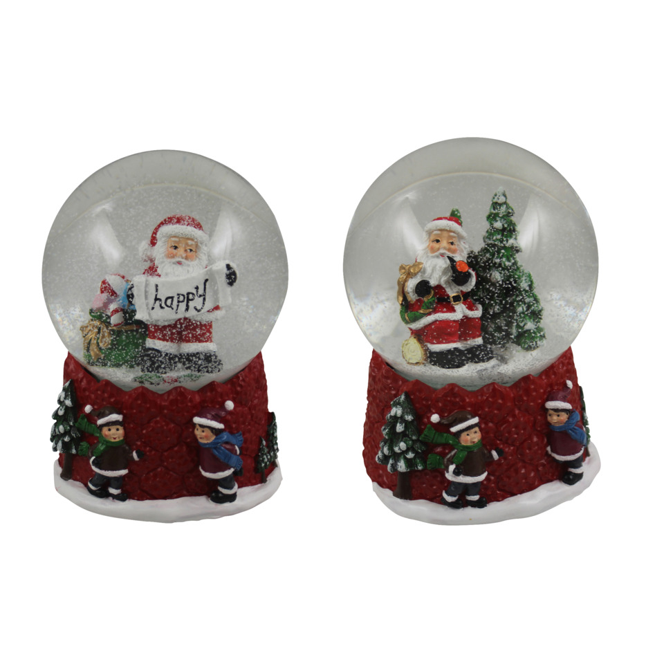 Schneekugel, Weihnachtsdeko, Santa, Winterkulisse, Glitzereffekt