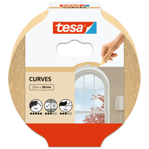 Kreppband für Kurven, 25mx38mm, beige TESA 56534-00001-02
