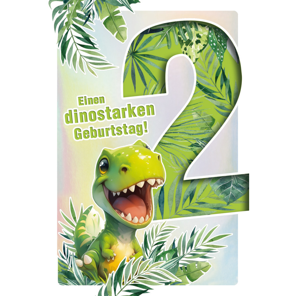 Dinosaurier, Geburtstag, Tageskarte, Papierkarte, Tierisch