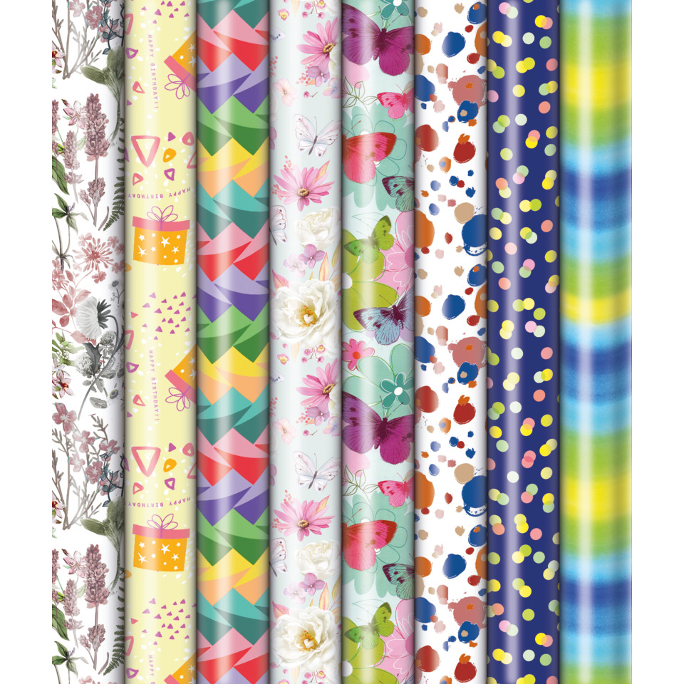 Mustertapete, Blumenmuster, Schmetterlingsdesign, Buntes Muster, Dekorfolie