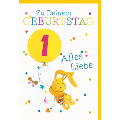 Geburtstagskarte Kinder Zahl 1 Braun+ Company 5035-23061