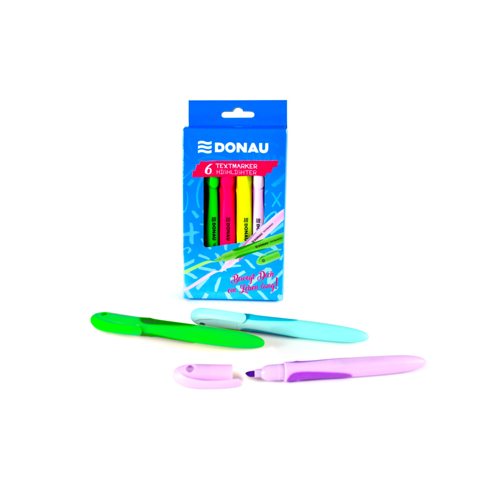 Textmarkeretui 6 ST Neon & Pastell sortiert DONAU 5140012-99