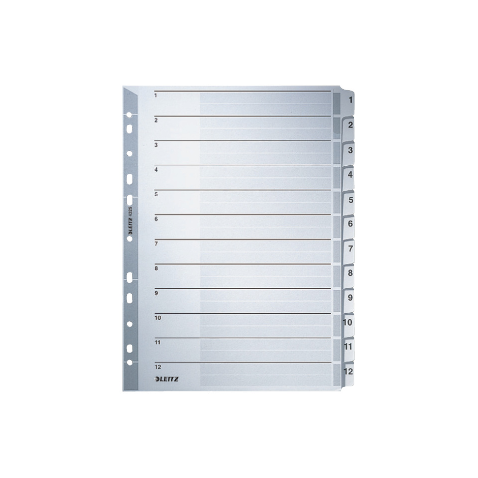 Kartonregister 1-12, A4, Karton, 12 Blatt, weiß LEITZ 4325-00-00
