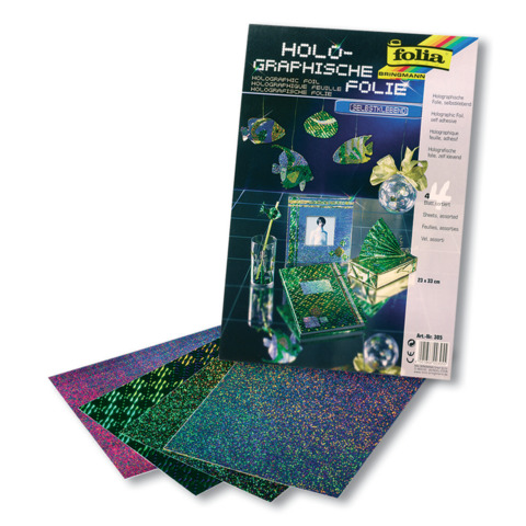 Hologrammfolie selbstklebend, 23x33cm, 4 Blatt, sortiert FOLIA 305