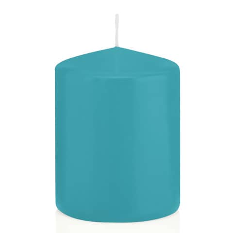 Stumpenkerze, 80x60mm, azurblau  618315.032