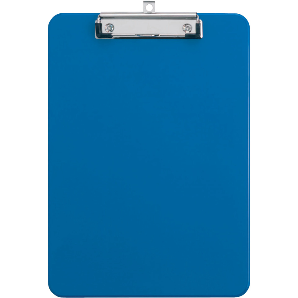Clipboard, Clipboard board, Blue color, Metal clip, Flat board