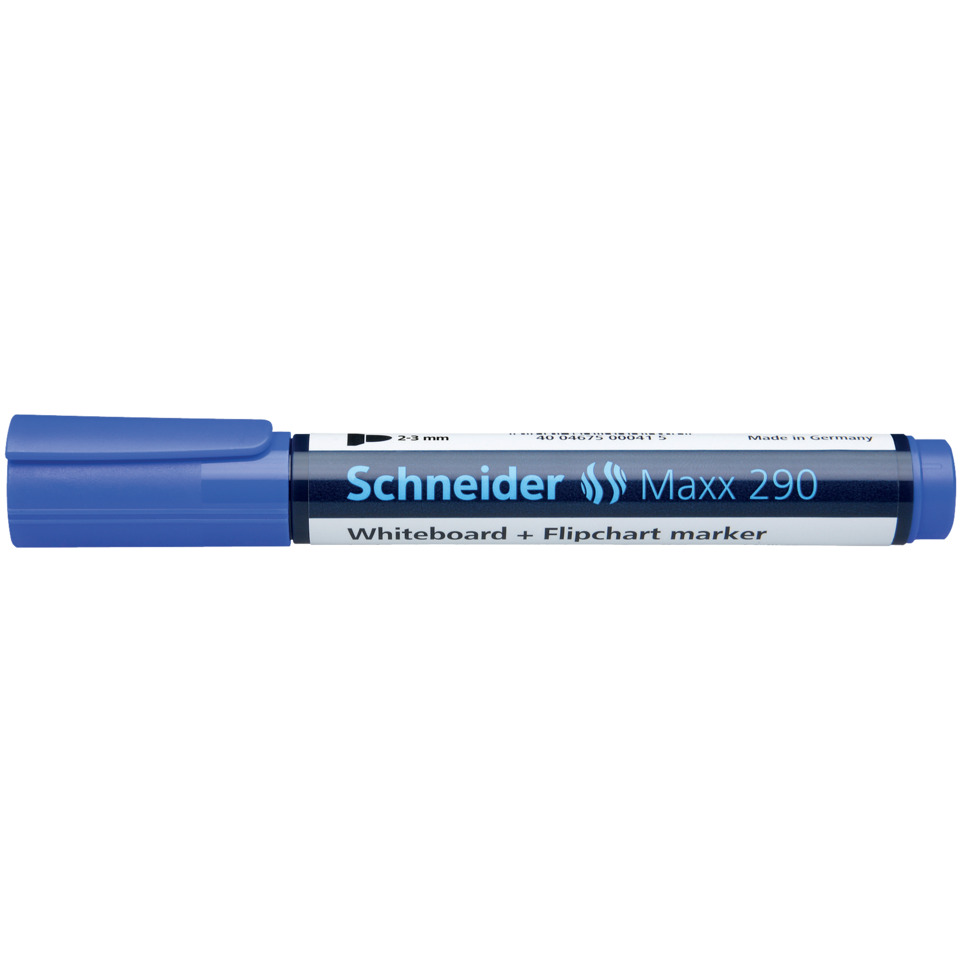 Whiteboard marker, Blue cap, Chisel tip, Maxx 290, Germany-made