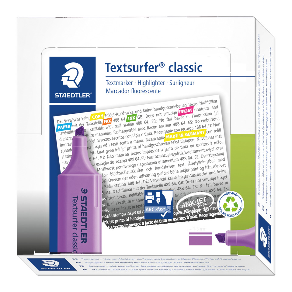 Textmarker, Textmarker classic, Marker, Purple marker, Refillable ink
