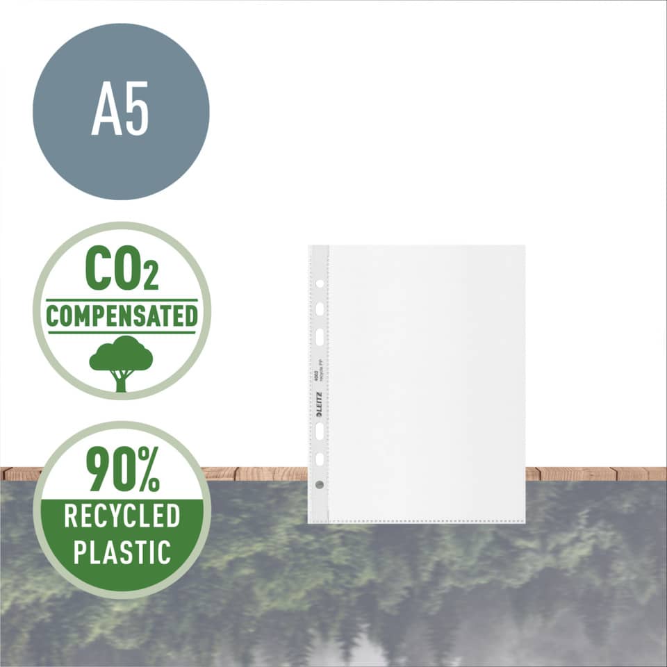 A5, CO2 kompensiert, 90% recyceltes Kunststoff, Hülle, Seitenumschlag