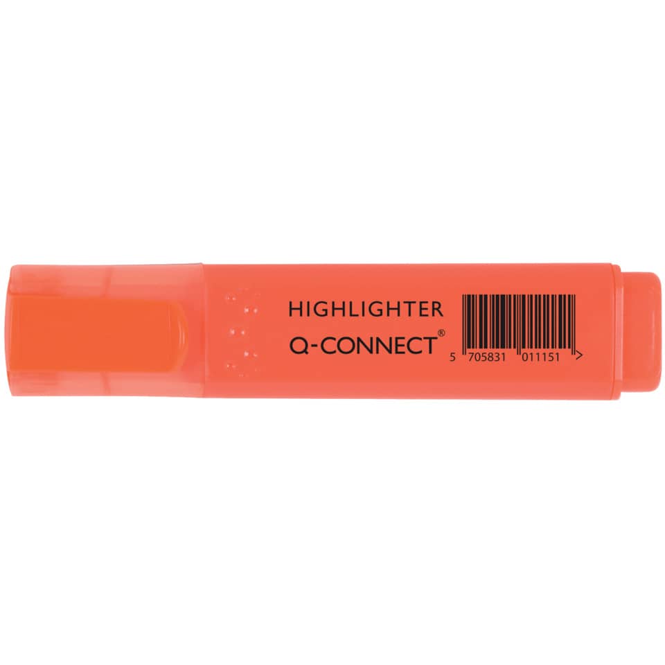 Highlighter, Q-Connect, orange, Stift, Barcodiert
