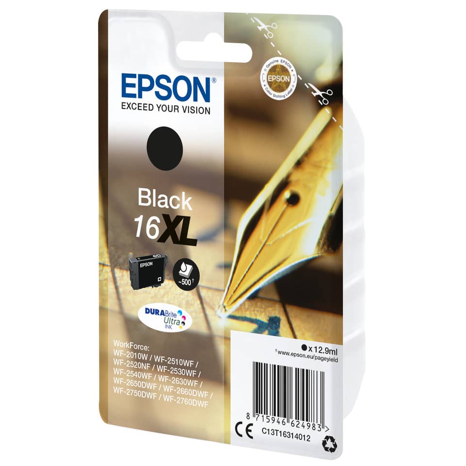 Tintenpatrone, EPSON, Schwarz, 16XL, DuraBrite Ultra