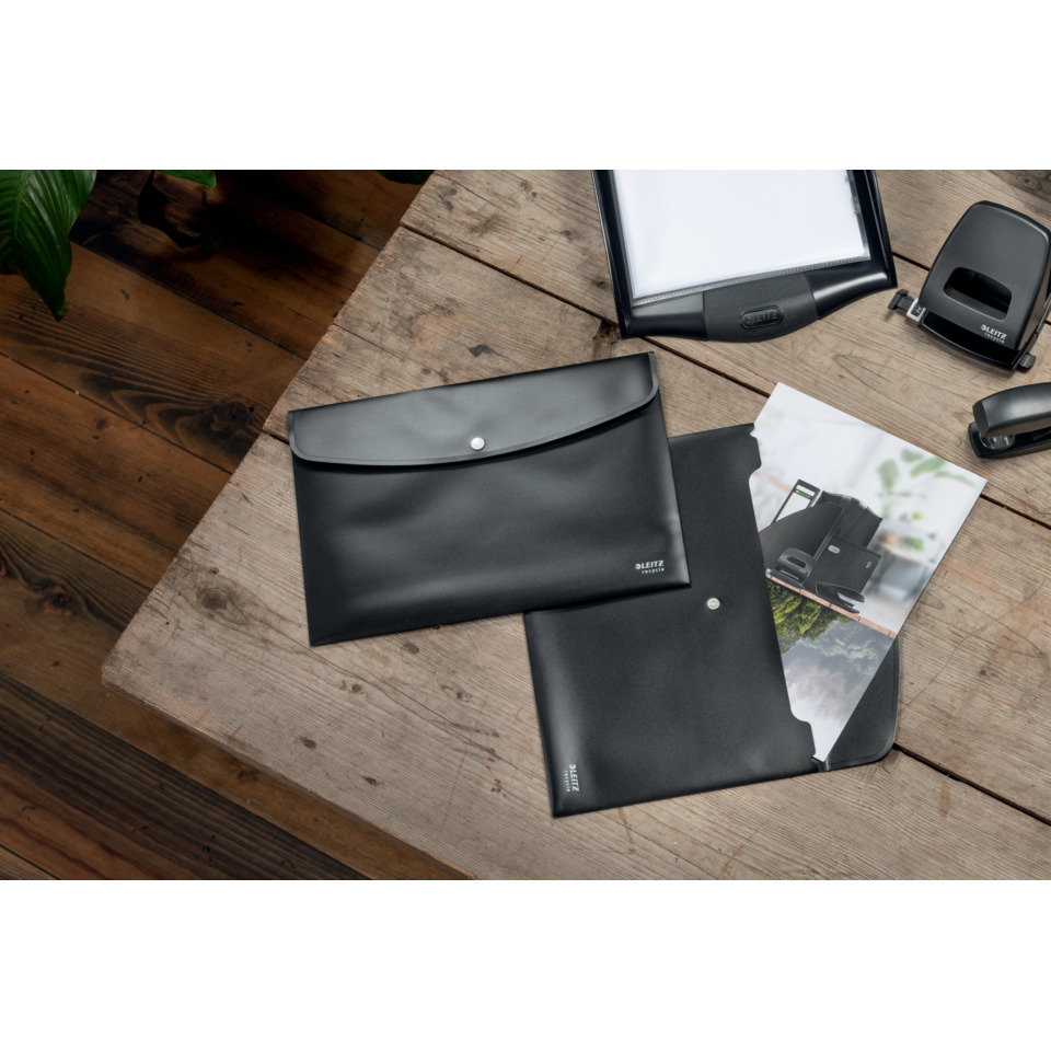 leder, Brieftasche, Mappe, schwarz, Papiere