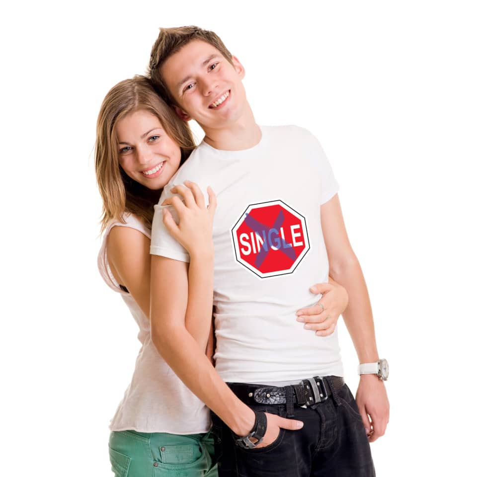 paar, T-Shirt, Single, Paar, Motiv