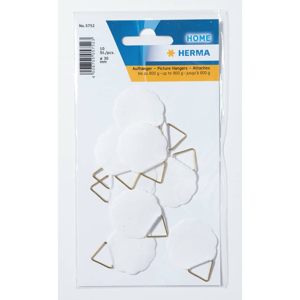 Aufhängung für Bilder, Dreieck-Haken, Schaumstoffscheiben, Metall-Schleifen, Wohnaccessoires