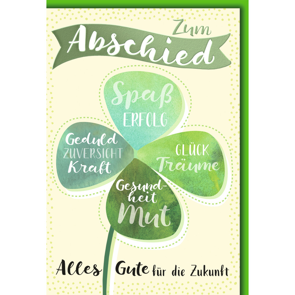 Grußkarte, Glückwunschkarte, Klee, Shamrock, Motiv