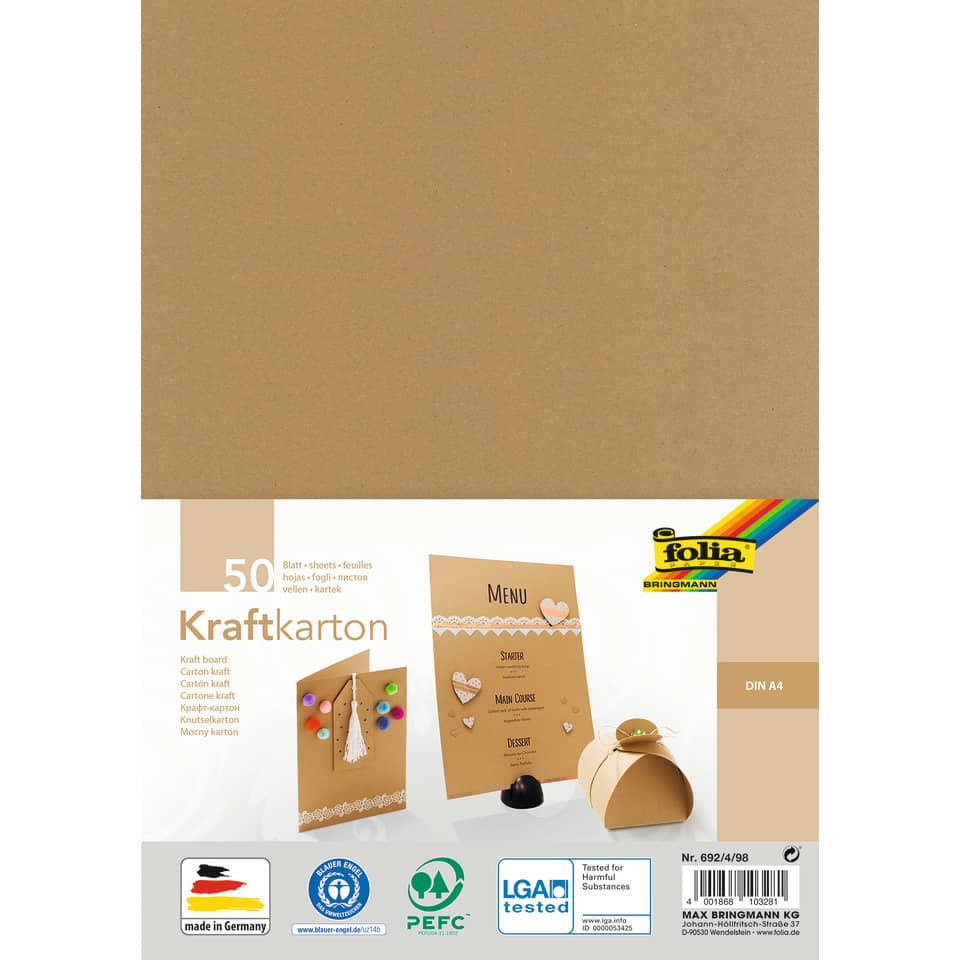 kraftkarton, karton, bastelpapier, menukarte, din a4