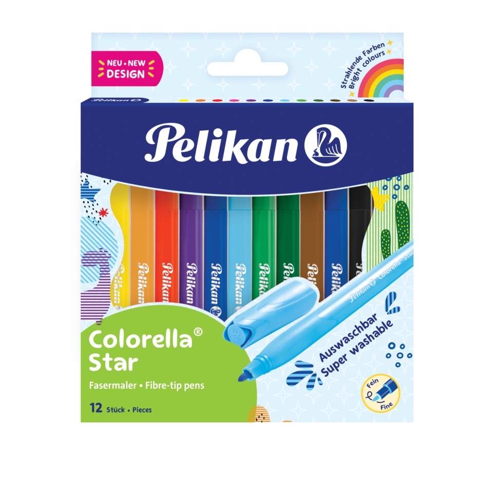 Marker set, Coloured markers, Filzstifte, 12 Stück, Waschbar