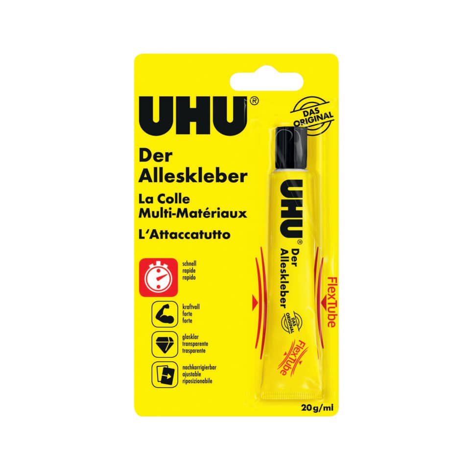 Kleber, Alleskleber, Gel, Multimaterial, Farbgelb
