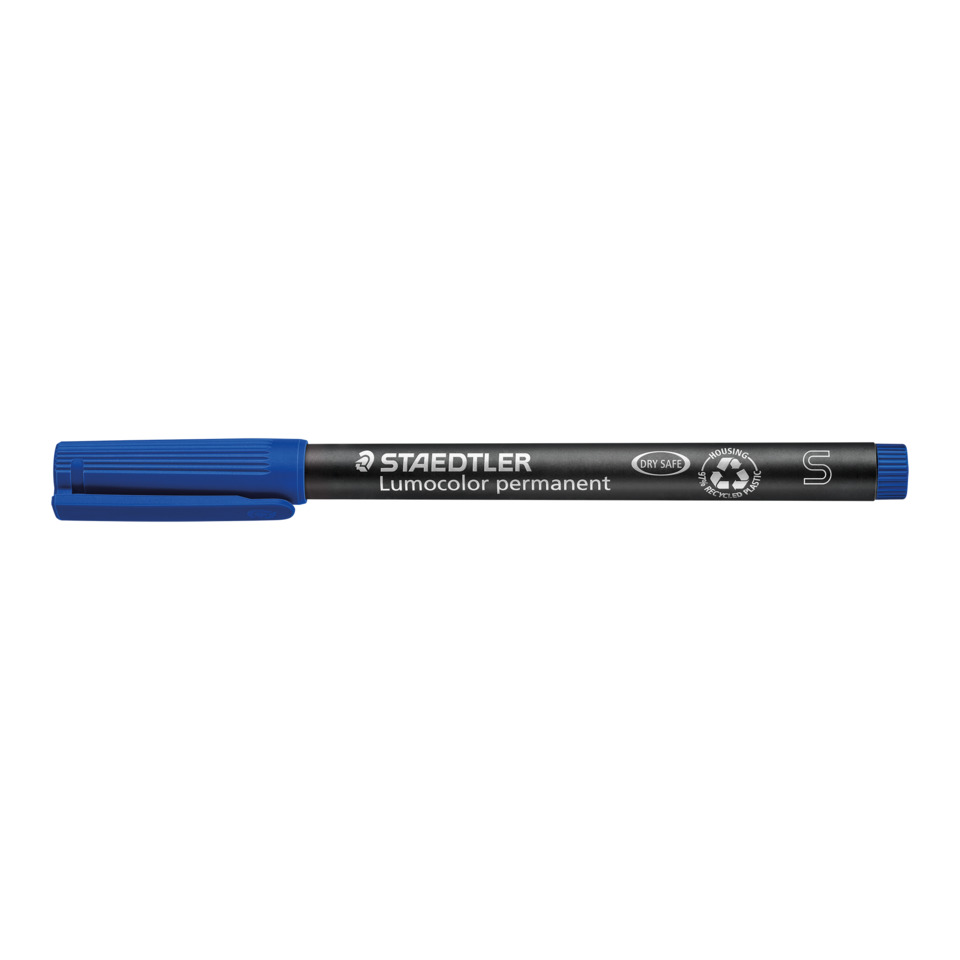 Lumocolor permanent, Marker, Blauer Deckel, Trockeneinheit sicher, Staedtler