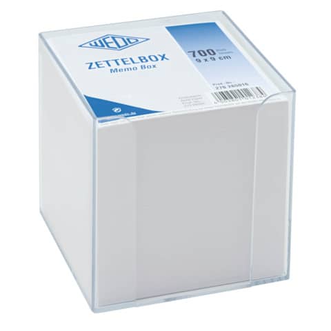 Zettelbox, 9,5 x 9,5cm, glasklar WEDO 270265016