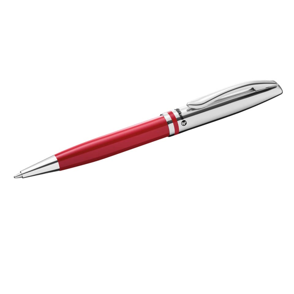 Kugelschreiber, Gehäuse rot, Metallic, Klickverschluss, Spitzenschreiber