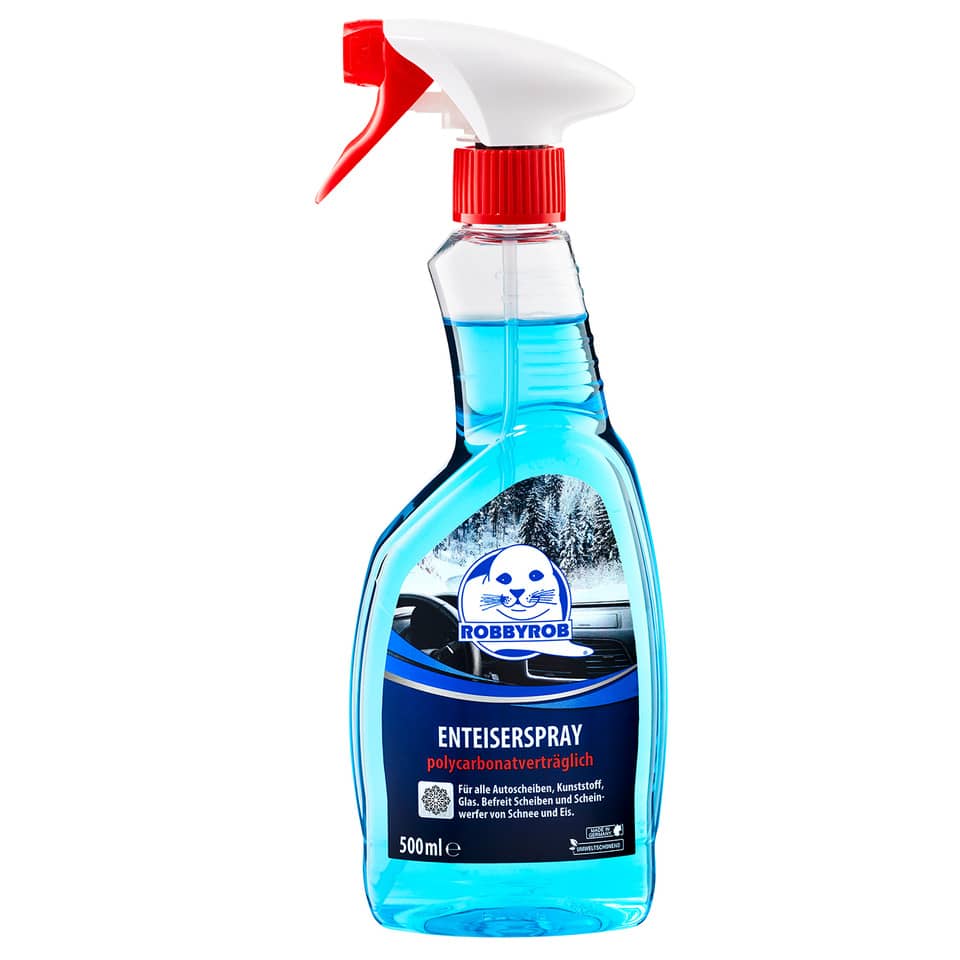 Reinigungsmittel, Sprühflasche, Glasreiniger, Scheibenreiniger, blaues Reinigungsgemisch