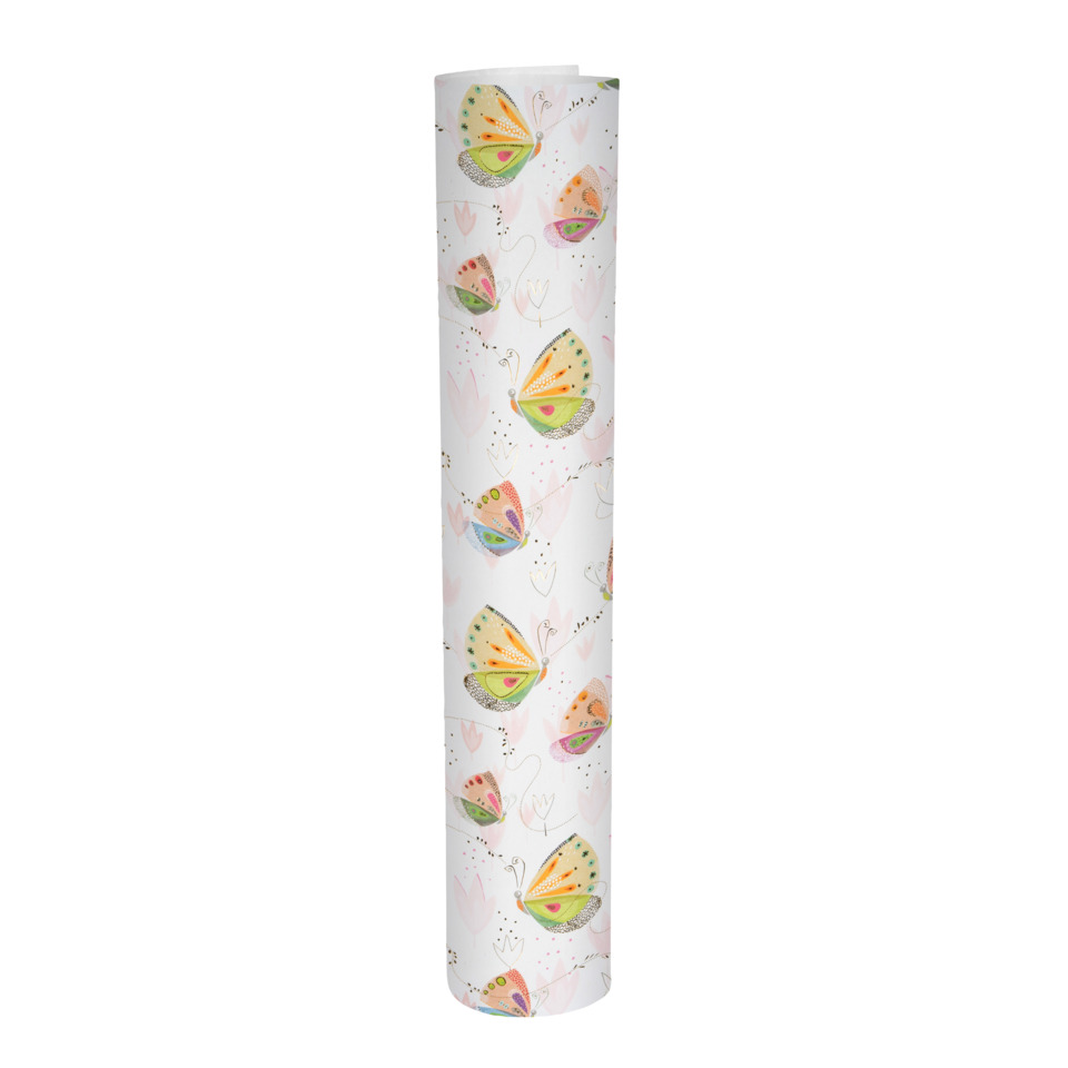 Geschenkpapier, Papierrolle, Schmetterlinge, Dekorpapier, Weißes Hintergrunddesign