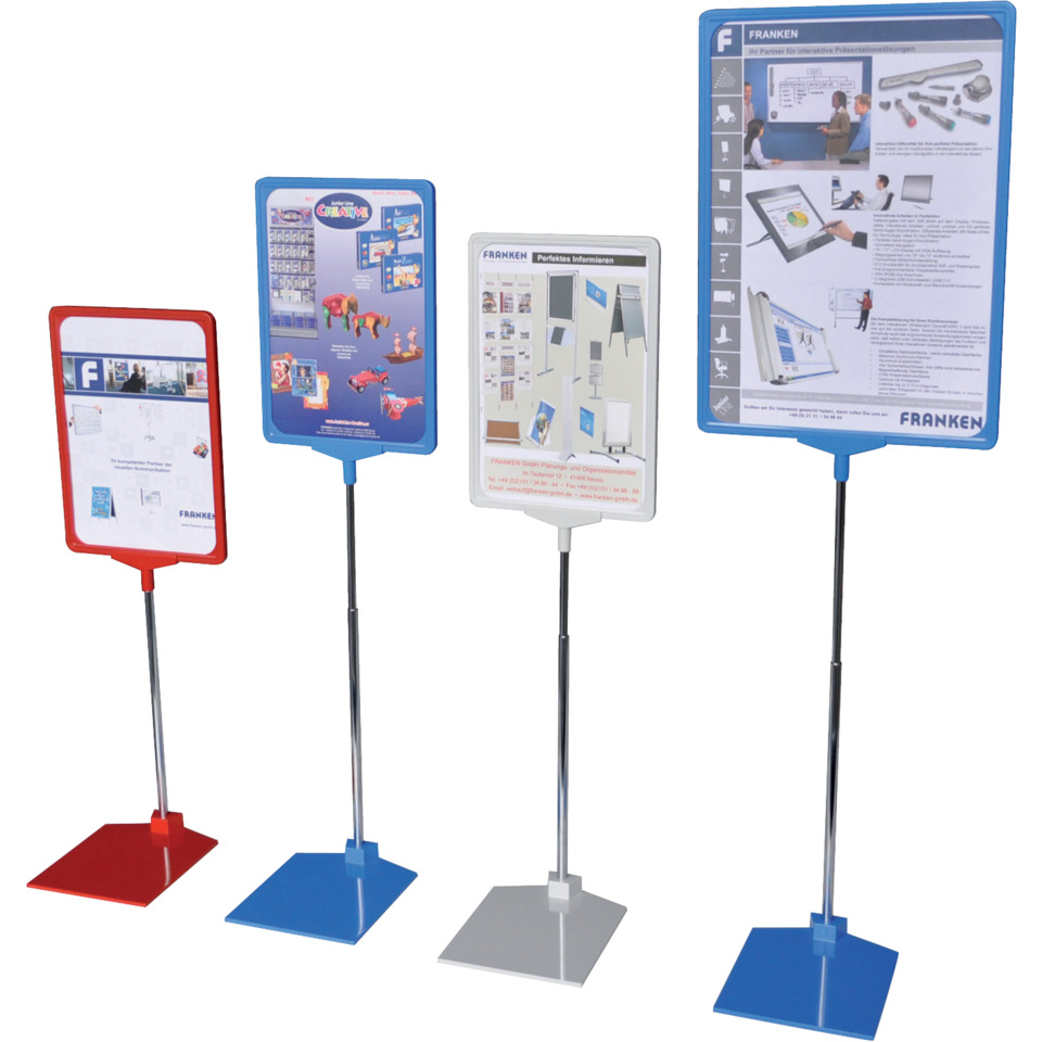 Displaystände, Hinweisplakat, Informationsschild, verstellbarer Stand, Metallstange