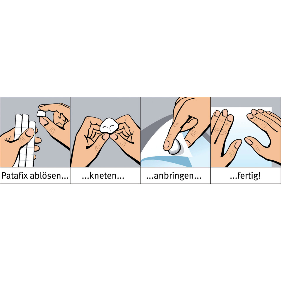 Patafix, Knete, Aufkleber, Nieten, Kneten