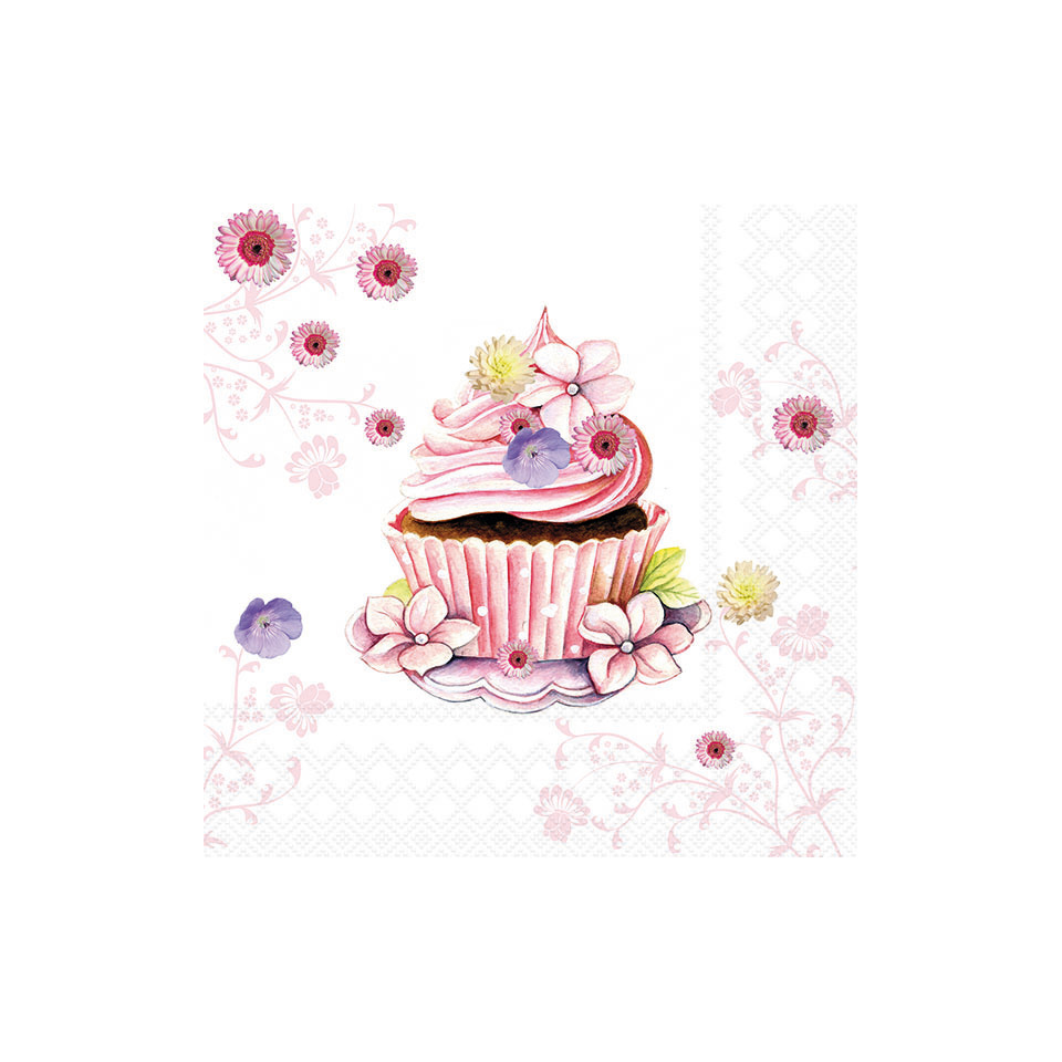 cupcake, pink, blumen, nachspeise, muster