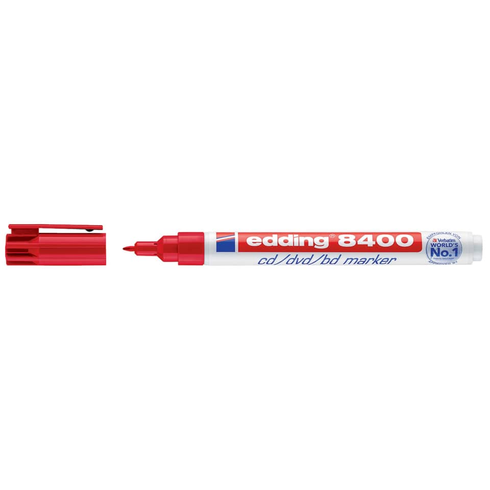 CD-Marker 8400, 0,5-1mm, Rundspitze, rot EDDING 4-8400002