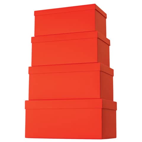 Geschenkkarton Uni, 4-teilig hoch, rot STEWO 52 7843 20