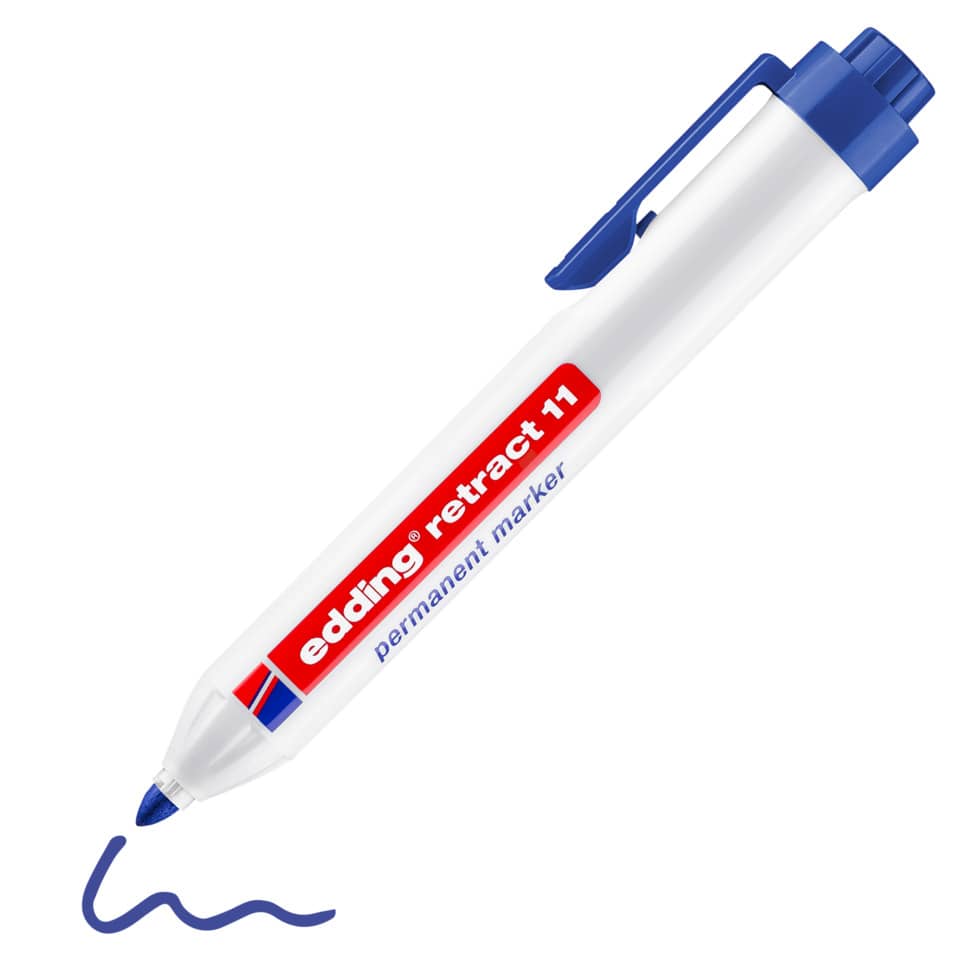 Permanentmarker, Marker, Blau, Weiße Gehäuse, Filzstift Spitze